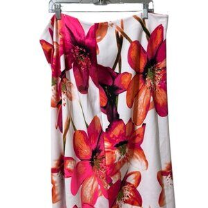 Worthington Women Size 18W Pencil Skirt Career Casual Colorful Floral Summer Zip